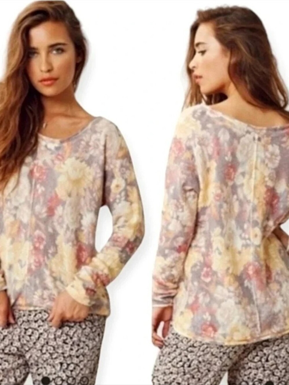 Free People ($145) "Flower Bomb" Slouchy Sweater